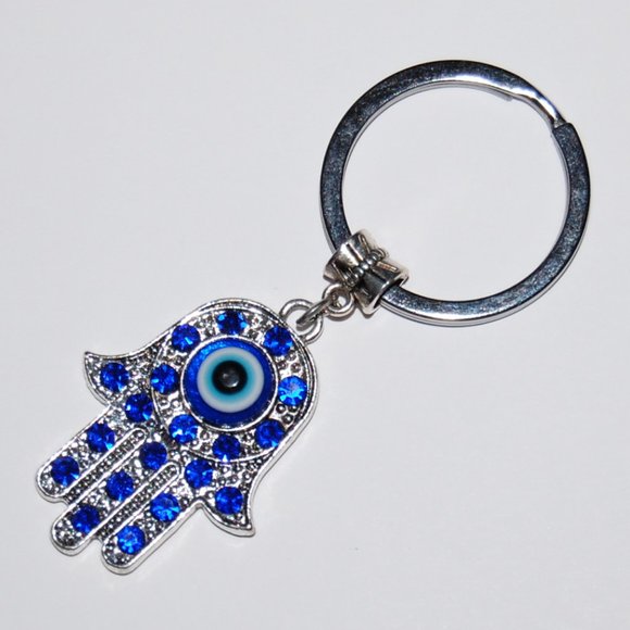 Hamsa Keychain,Evil Eye Keychain,Good Luck Keyring - Picture 1 of 2